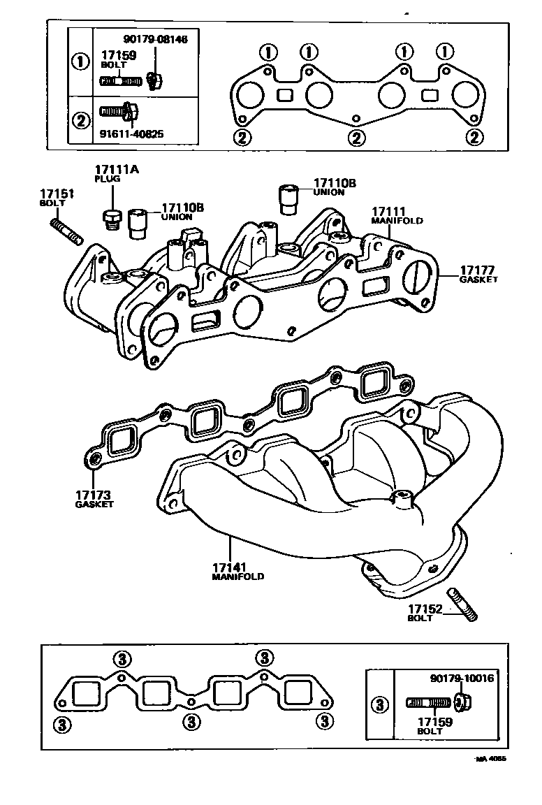 Toyota COROLLA Manifold EPC diagram — MA4065