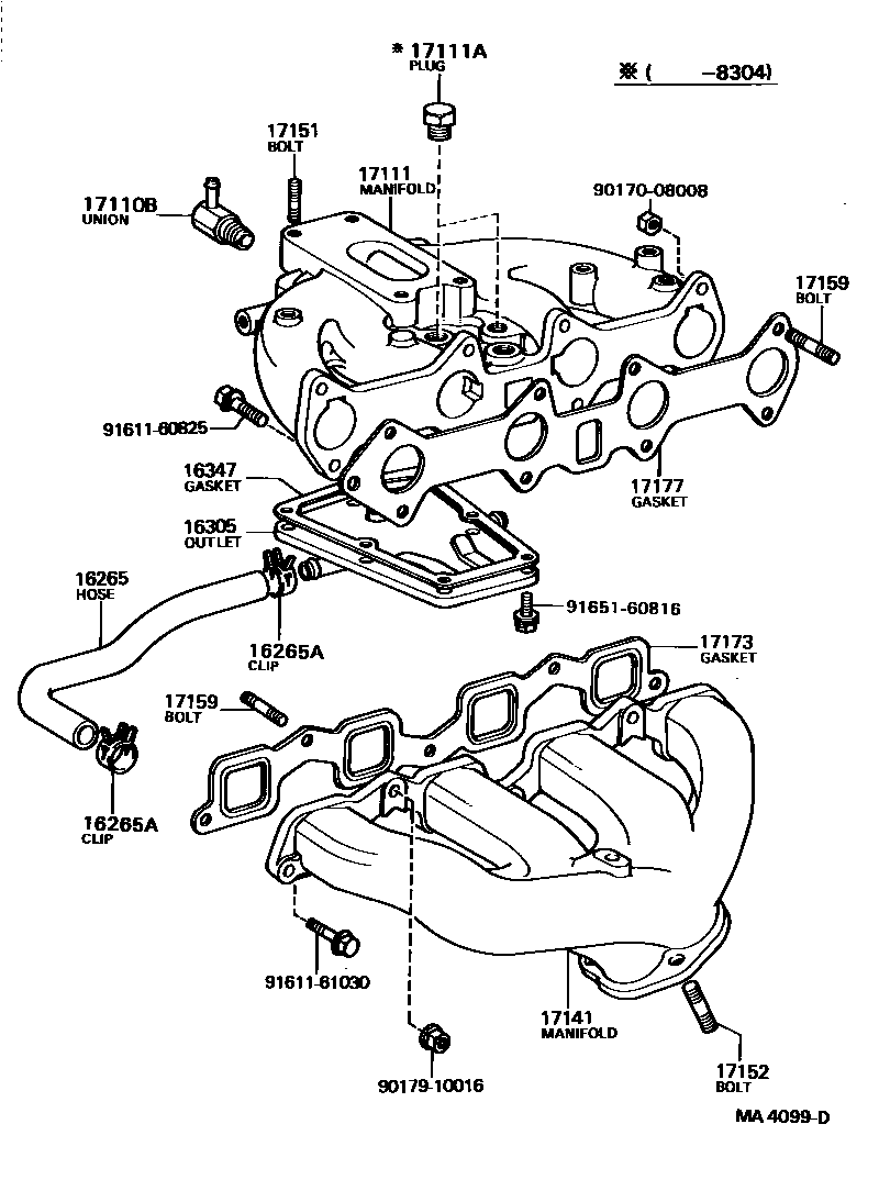 Toyota COROLLA Manifold EPC diagram — MA4099D