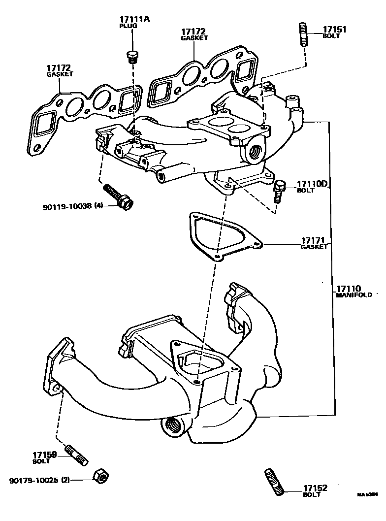 Toyota COROLLA Manifold EPC diagram — MA5394