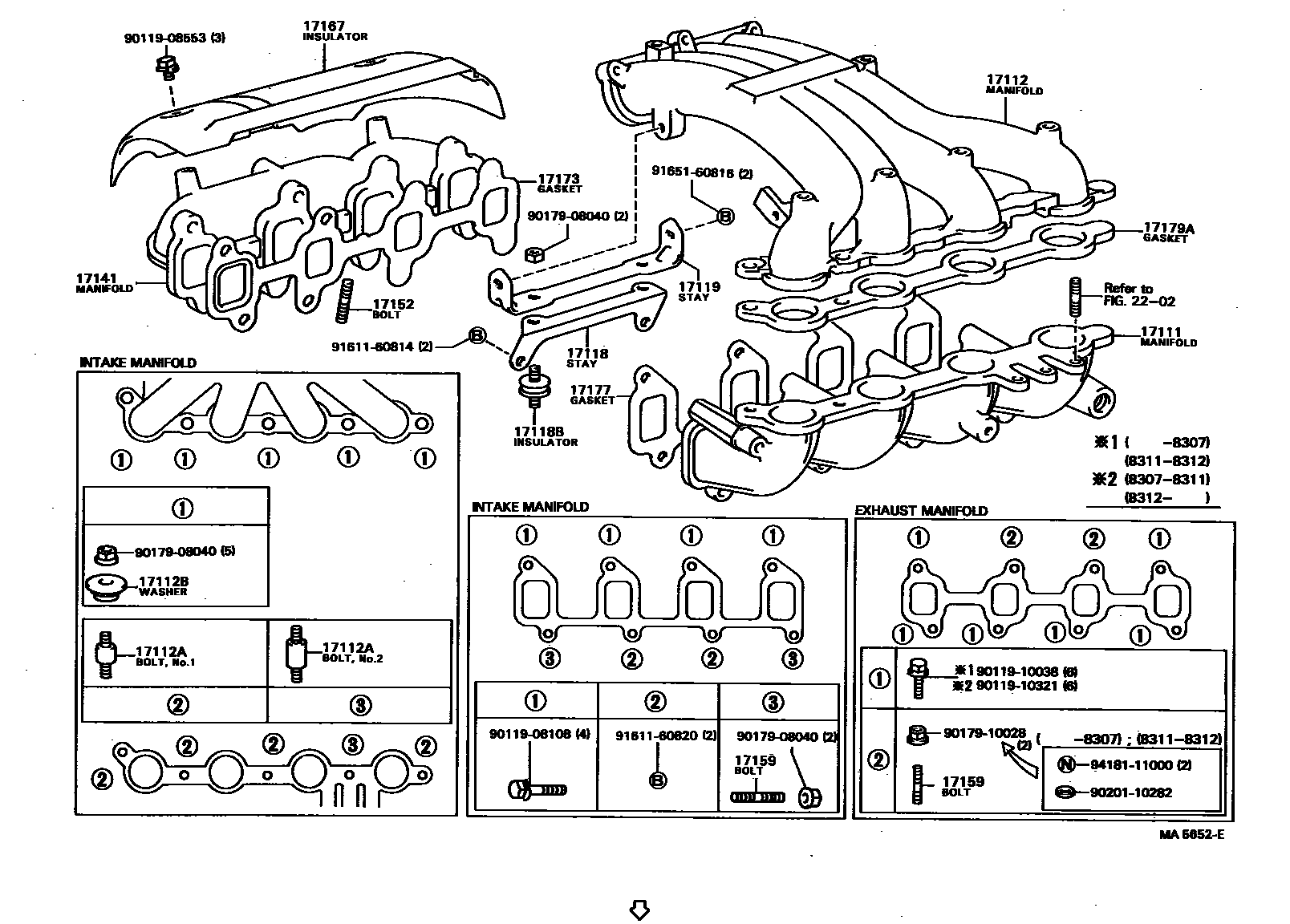 Toyota COROLLA Manifold EPC diagram — MA5652E