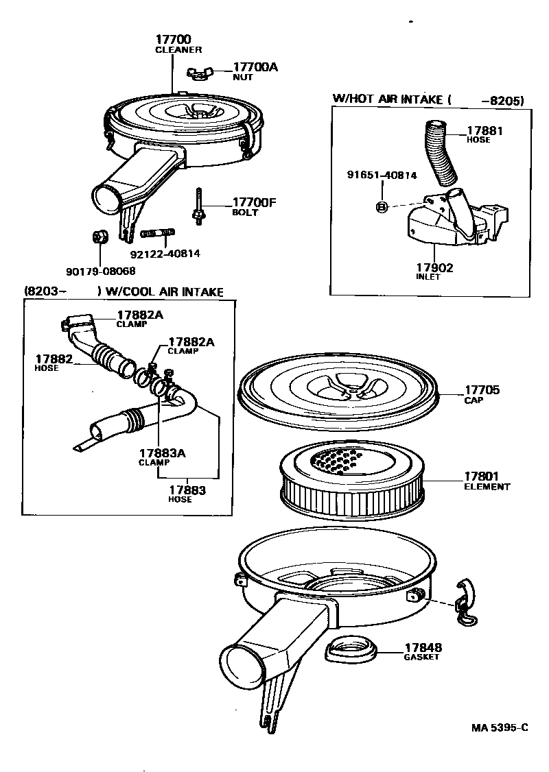 Toyota COROLLA Air Cleaner EPC diagram — MA5395C