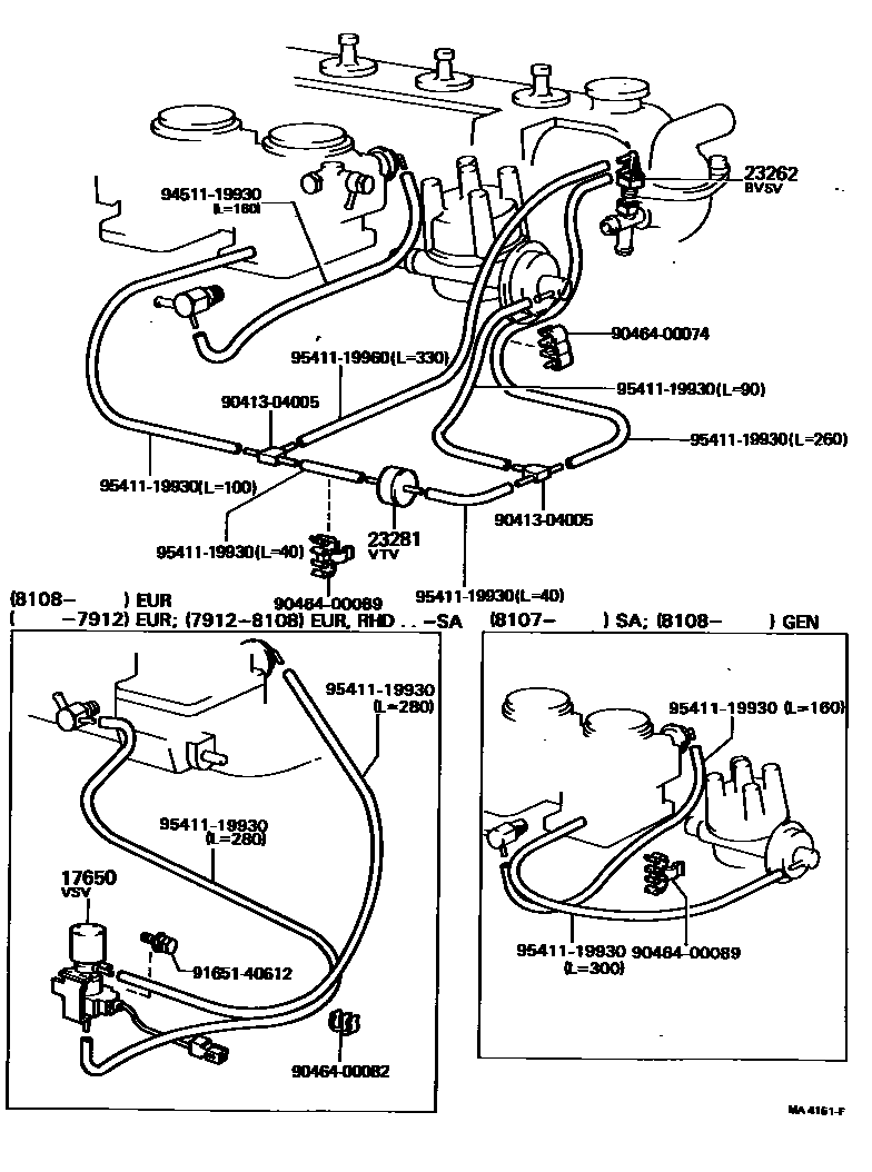 Toyota COROLLA vacuum tube EPC diagram — MA4151F