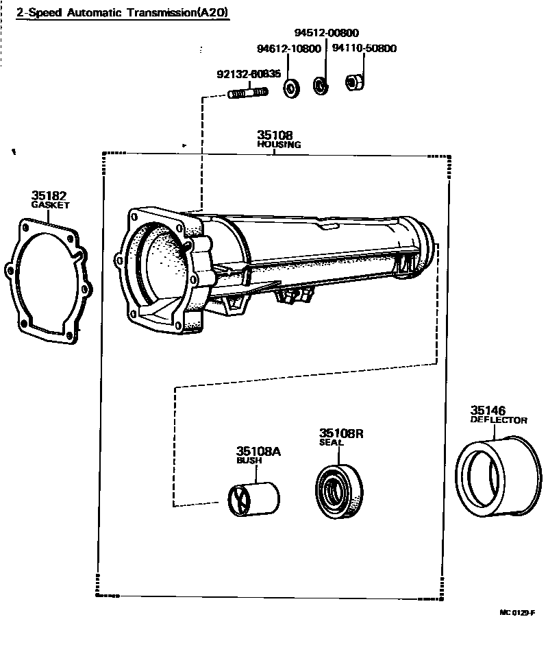 Toyota COROLLA Extension shell (ATM) EPC diagram — MC0129F