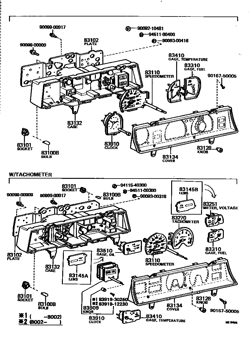 Toyota COROLLA 仪表 EPC diagram — MEB455