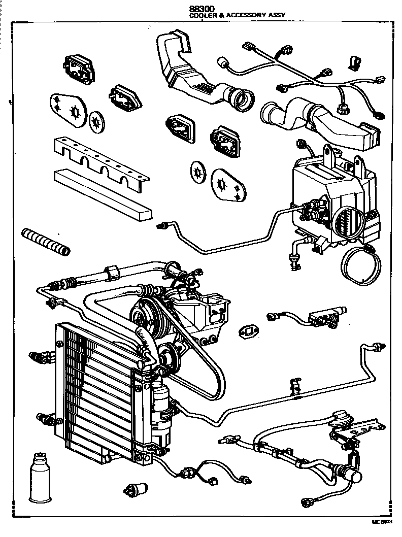 Toyota COROLLA 暖风和空调系统 - 组件 EPC diagram — ME8073