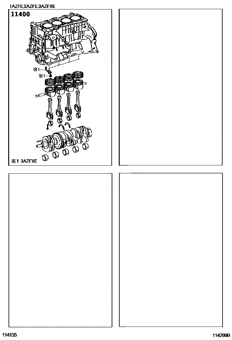 Toyota CAMRY Short Block Assembly EPC diagram — 114298B