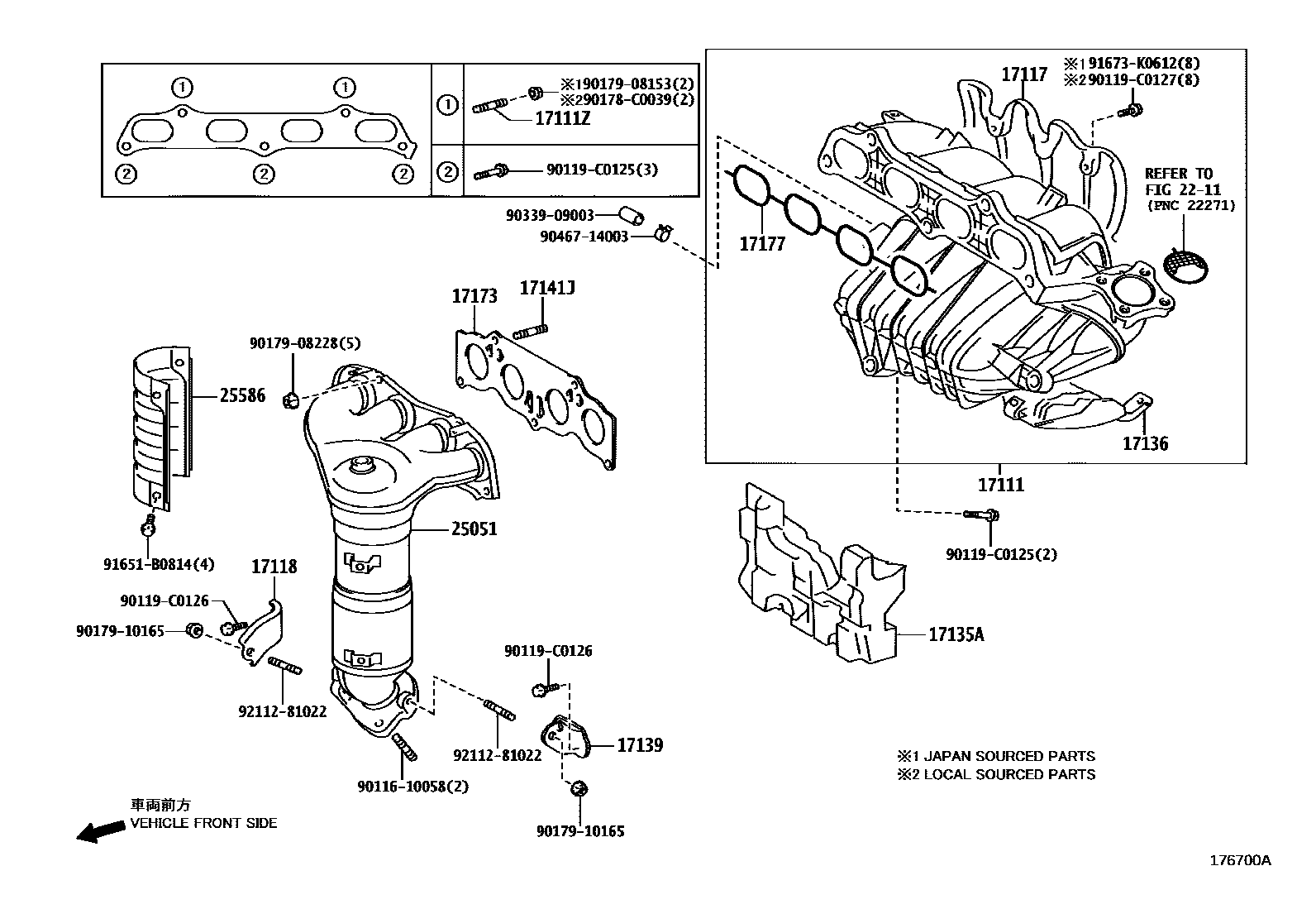Toyota CAMRY Manifold EPC diagram — 176700A