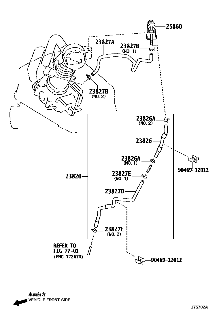 Toyota CAMRY vacuum tube EPC diagram — 176702A