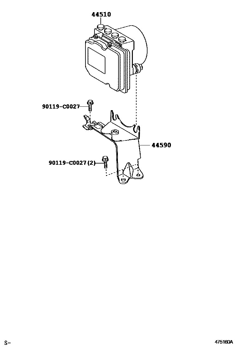 Toyota CAMRY 制动配管和卡箍 EPC diagram — 475160A