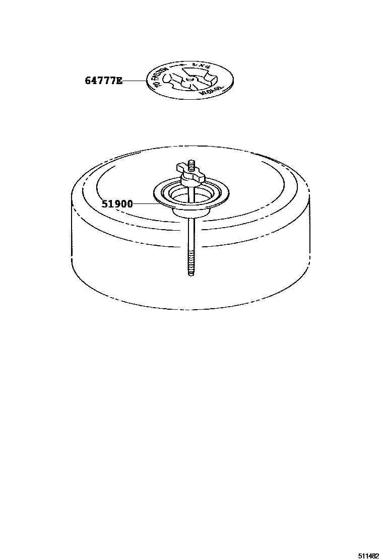 Toyota CAMRY Spare tire rack EPC diagram — 511482