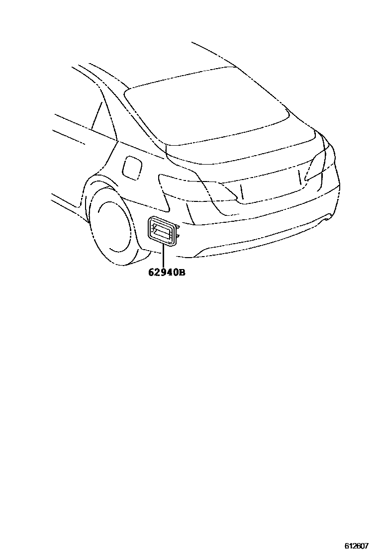 Toyota CAMRY 车侧通风装置 EPC diagram — 612607