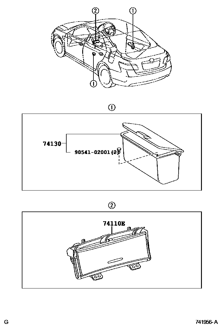 Toyota CAMRY 烟灰盒 EPC diagram — 741956A