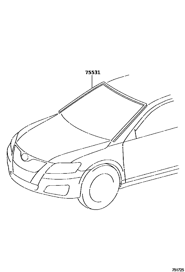 Toyota CAMRY 前防护条 EPC diagram — 751725
