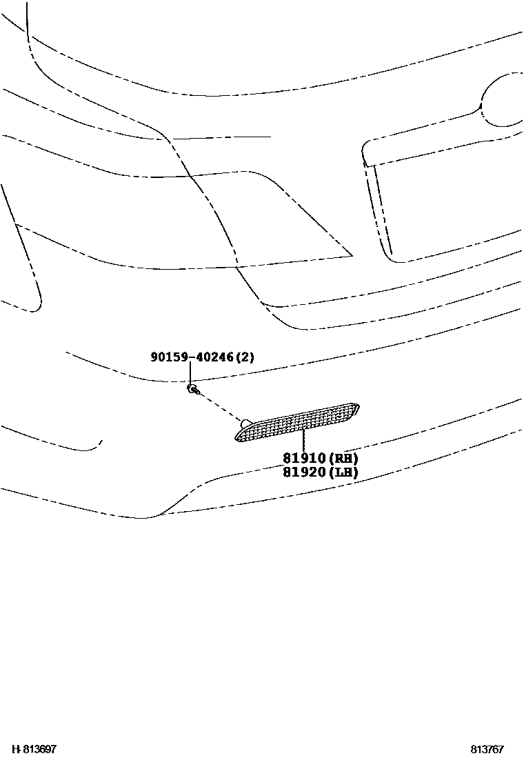 Toyota CAMRY reflector EPC diagram — 813767