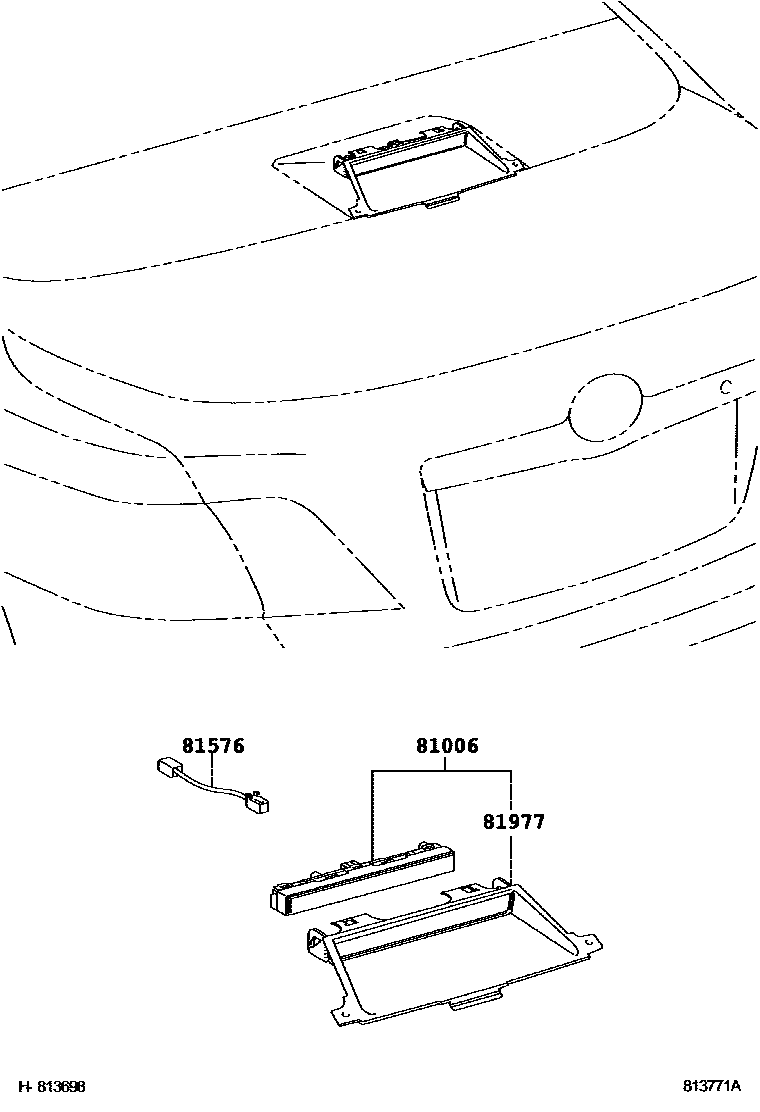 Toyota CAMRY 高位刹车灯 EPC diagram — 813771A
