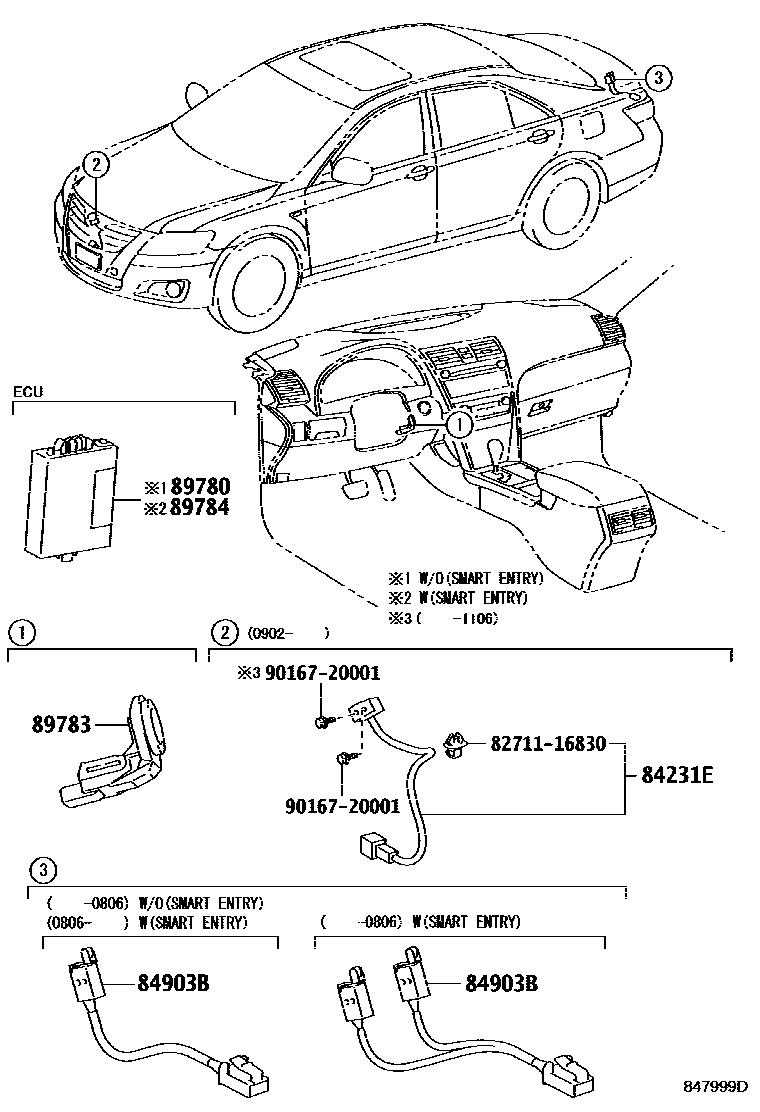 Toyota CAMRY 防盗装置 EPC diagram — 847999D