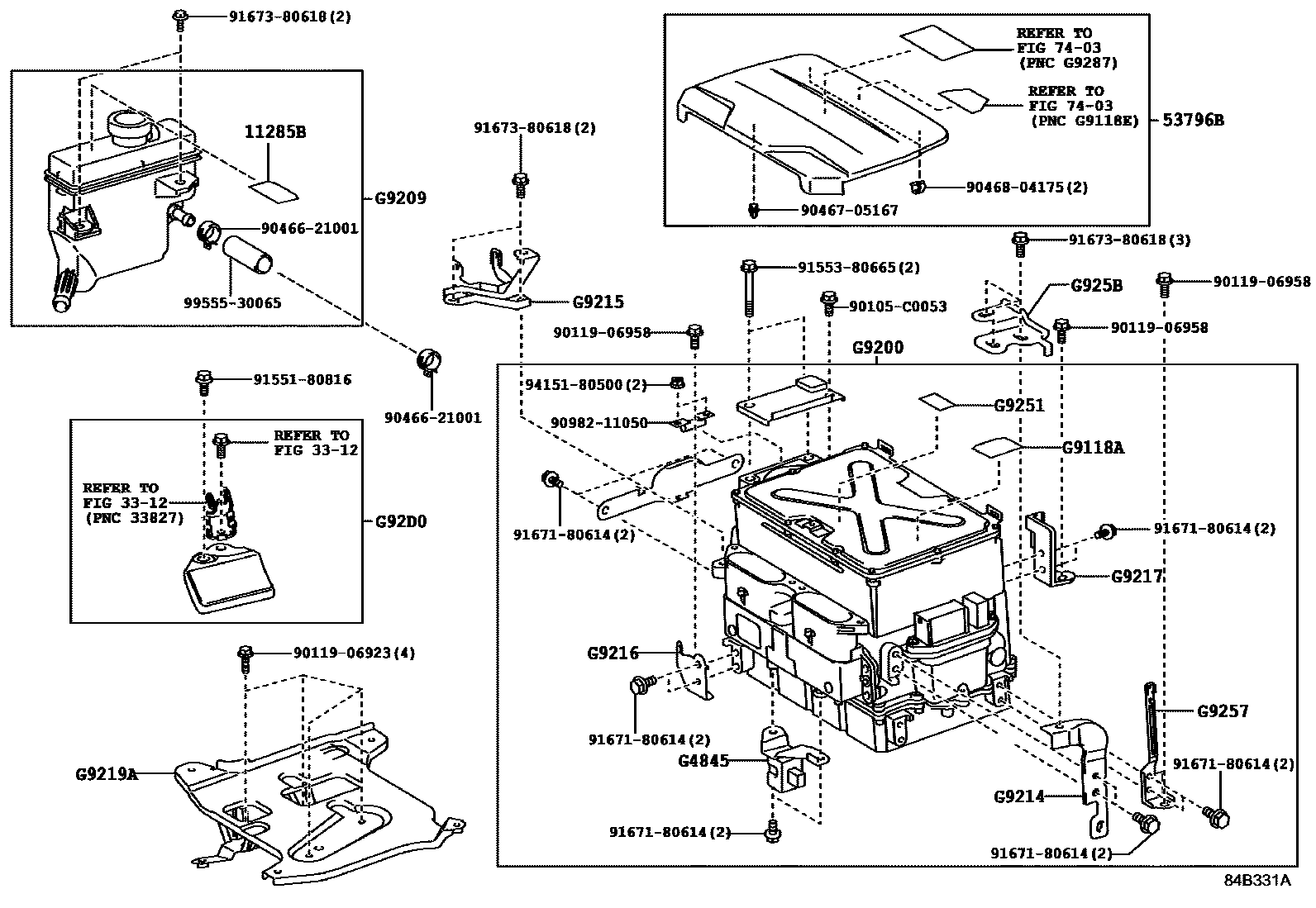 Toyota CAMRY HEV 逆变器 EPC diagram — 84B331A