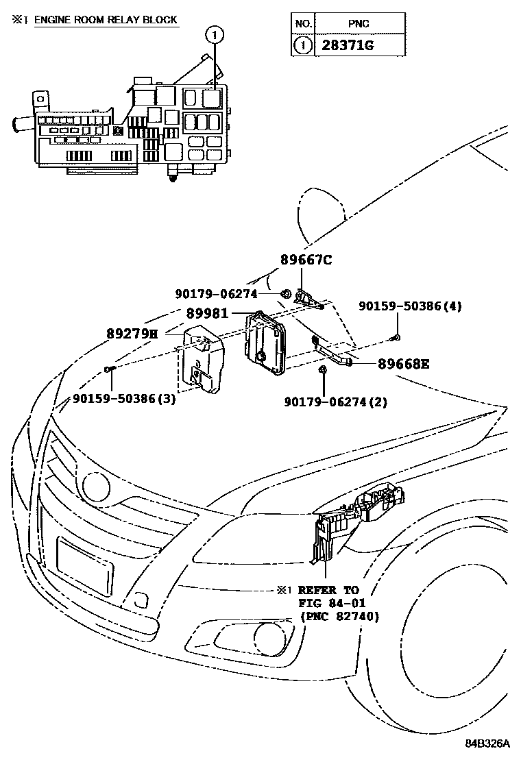 Toyota CAMRY HEV 控制ECU EPC diagram — 84B326A