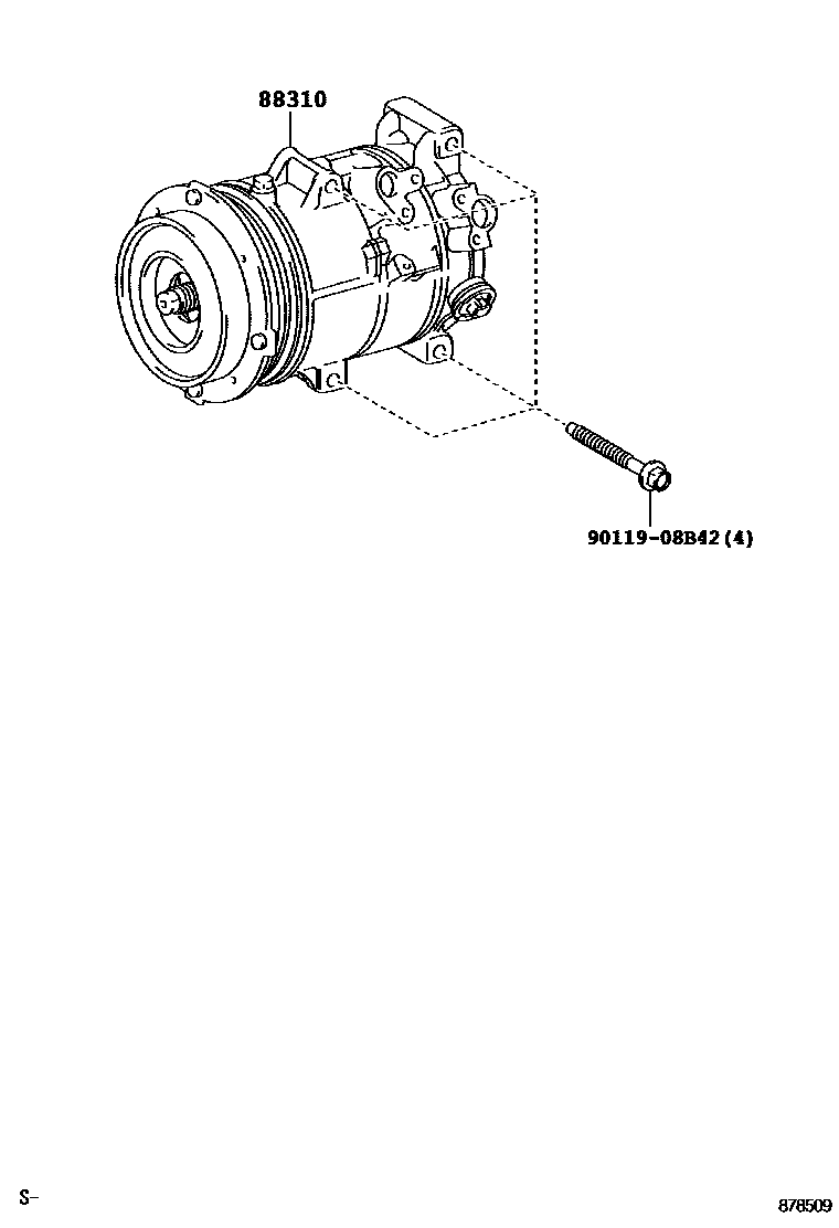 Toyota CAMRY Heating & Air Conditioning - Compressor EPC diagram — 878509