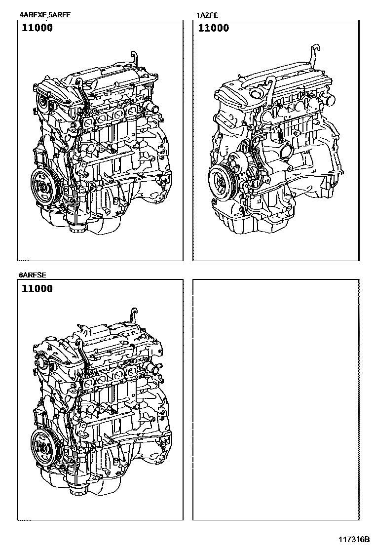 Toyota CAMRY Partial Engine Assembly EPC diagram — 117316B