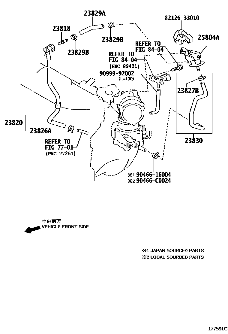 Toyota CAMRY vacuum tube EPC diagram — 177591C