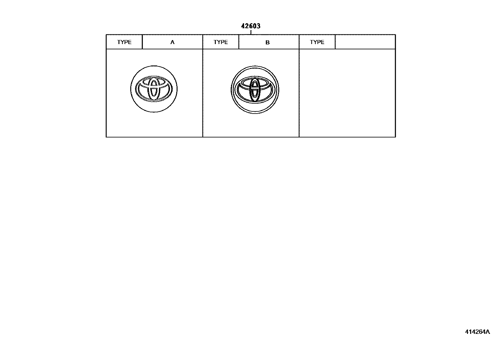 Toyota CAMRY 车轮和车轮盖 EPC diagram — 414264A