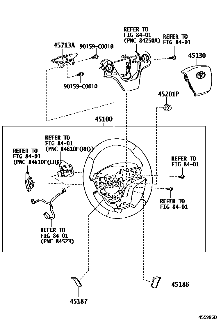 Toyota CAMRY Steering Wheel EPC diagram — 455996B