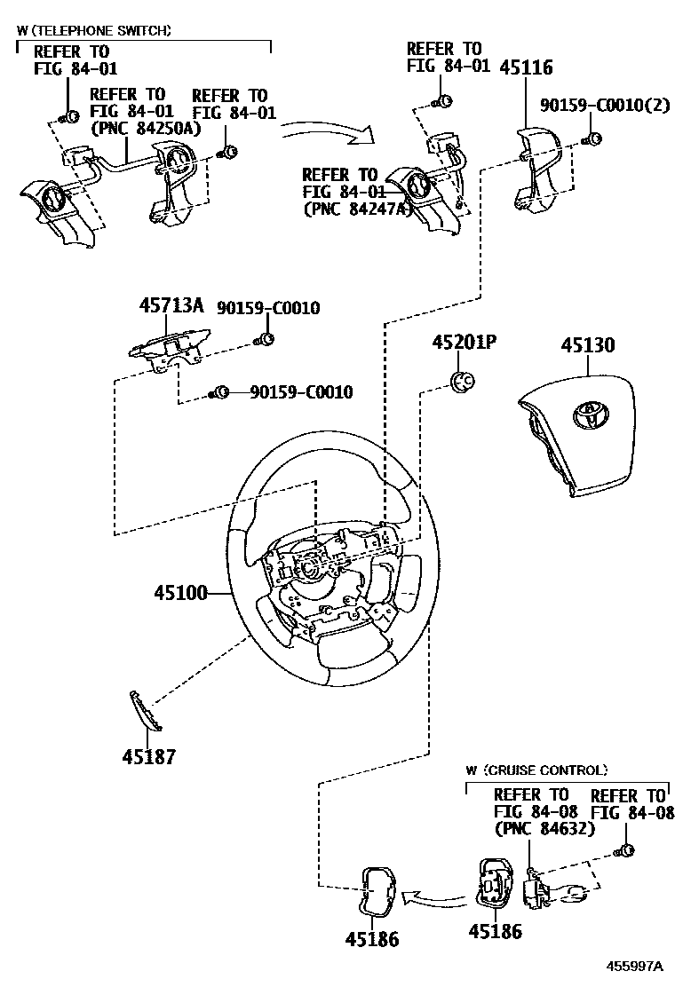 Toyota CAMRY Steering Wheel EPC diagram — 455997A