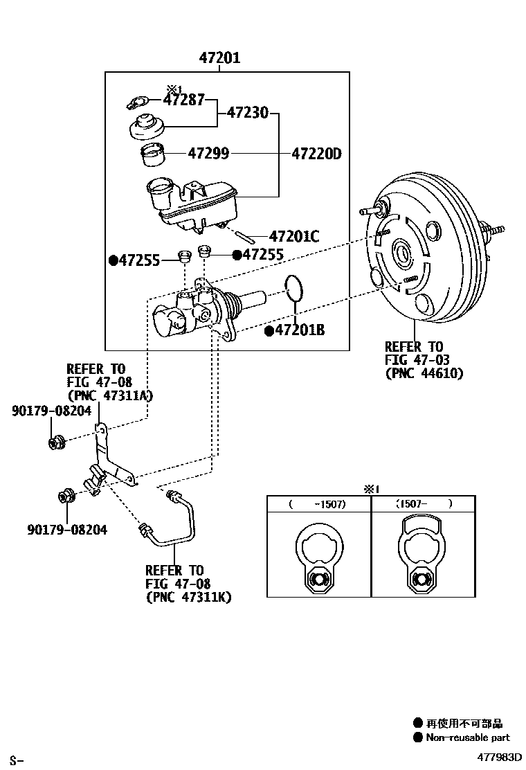 Toyota CAMRY 制动总泵 EPC diagram — 477983D