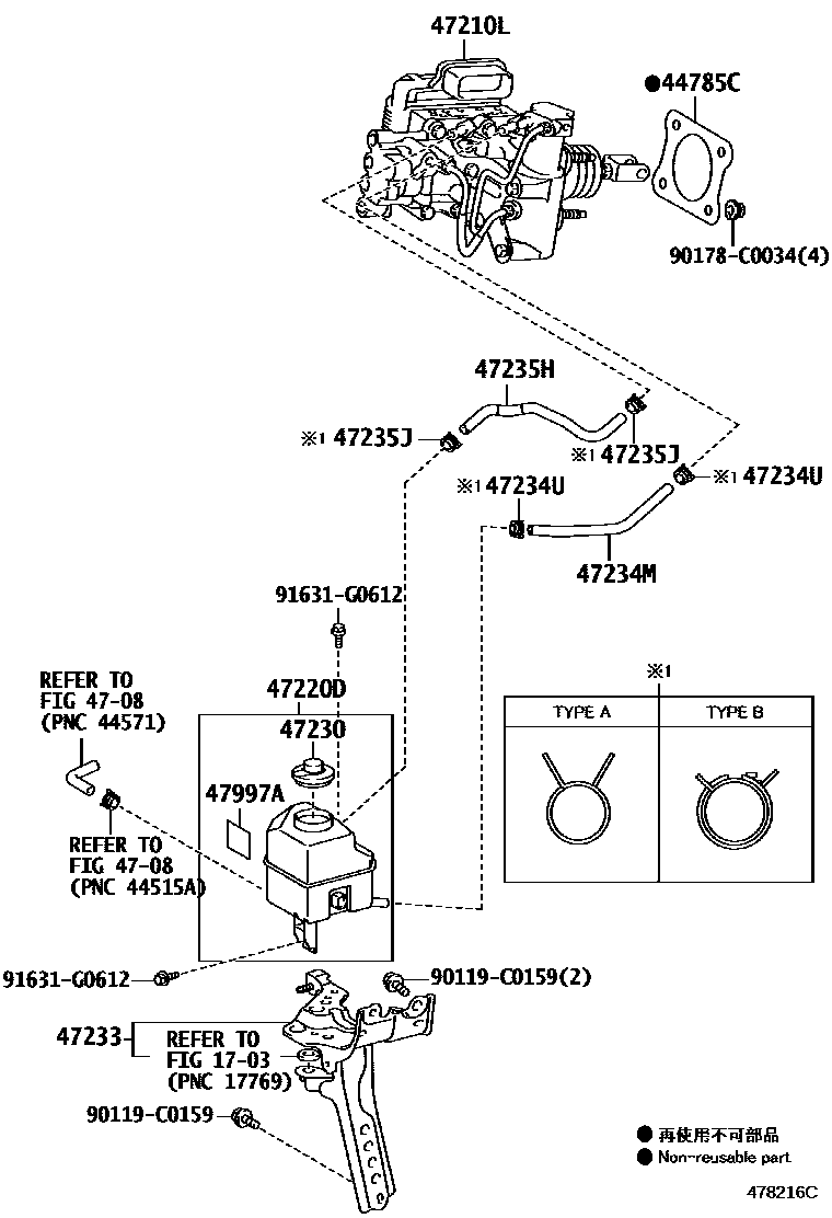 Toyota CAMRY 制动总泵 EPC diagram — 478216C