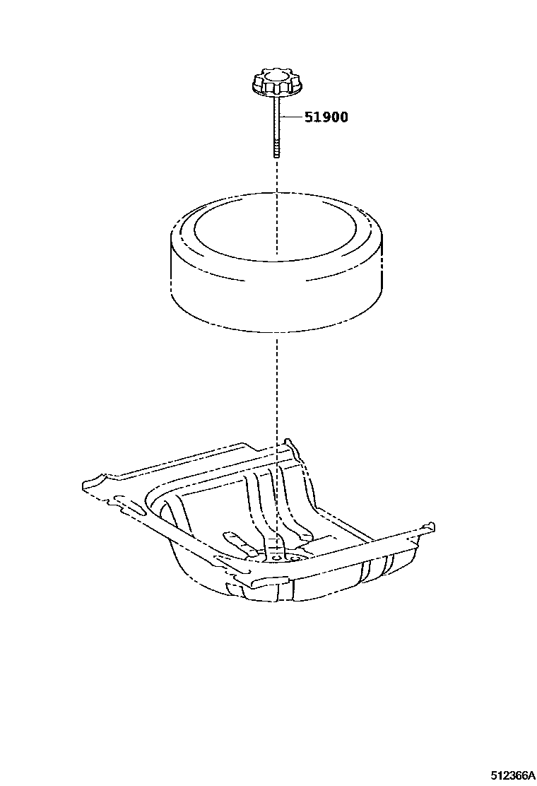 Toyota CAMRY Spare tire rack EPC diagram — 512366A
