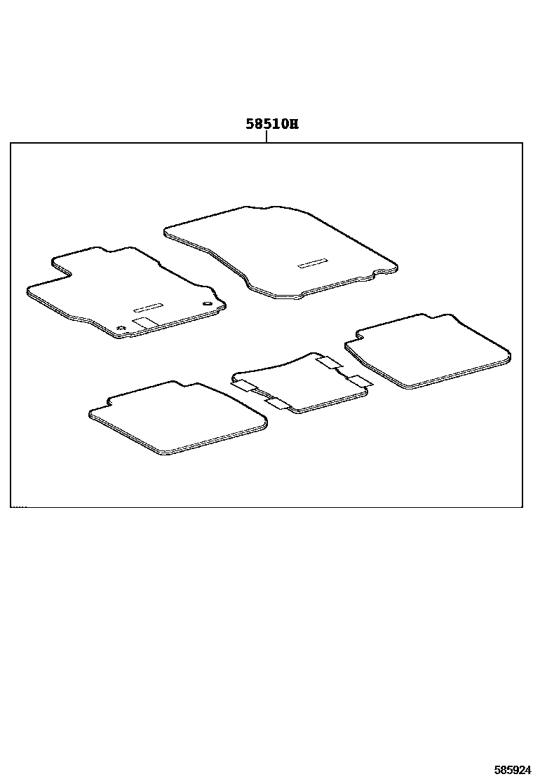 Toyota CAMRY 地板垫和地毯 EPC diagram — 585924