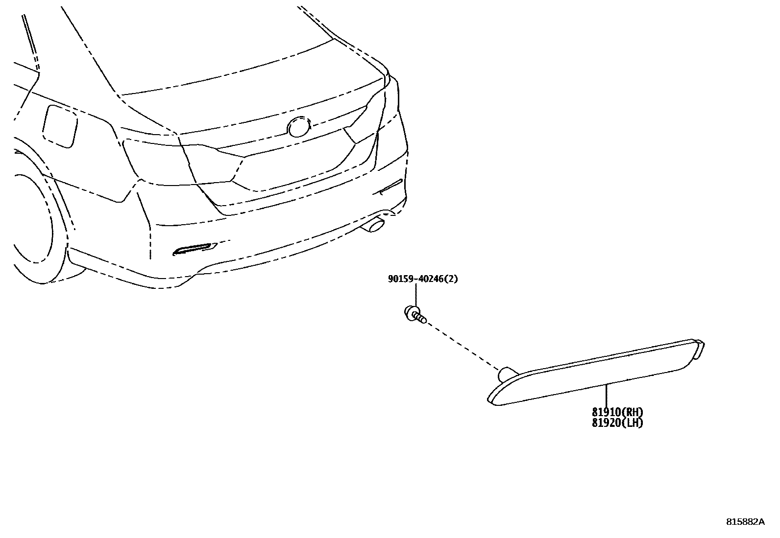 Toyota CAMRY reflector EPC diagram — 815882A
