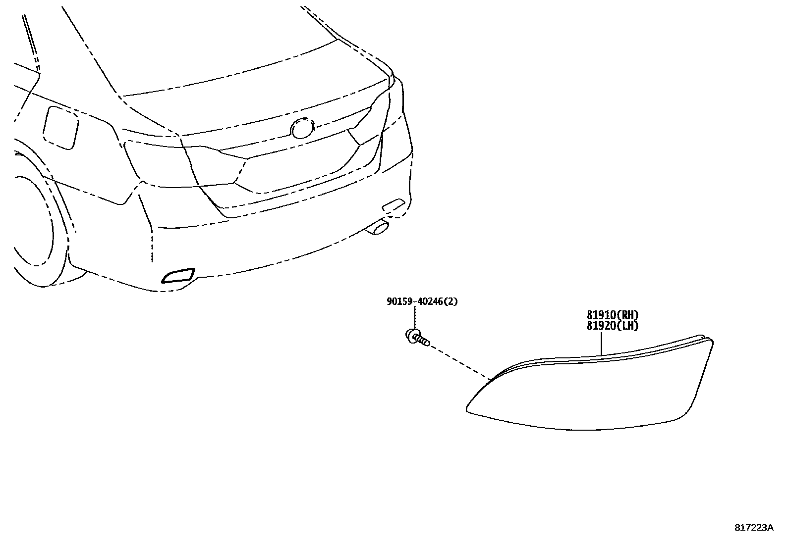 Toyota CAMRY reflector EPC diagram — 817223A