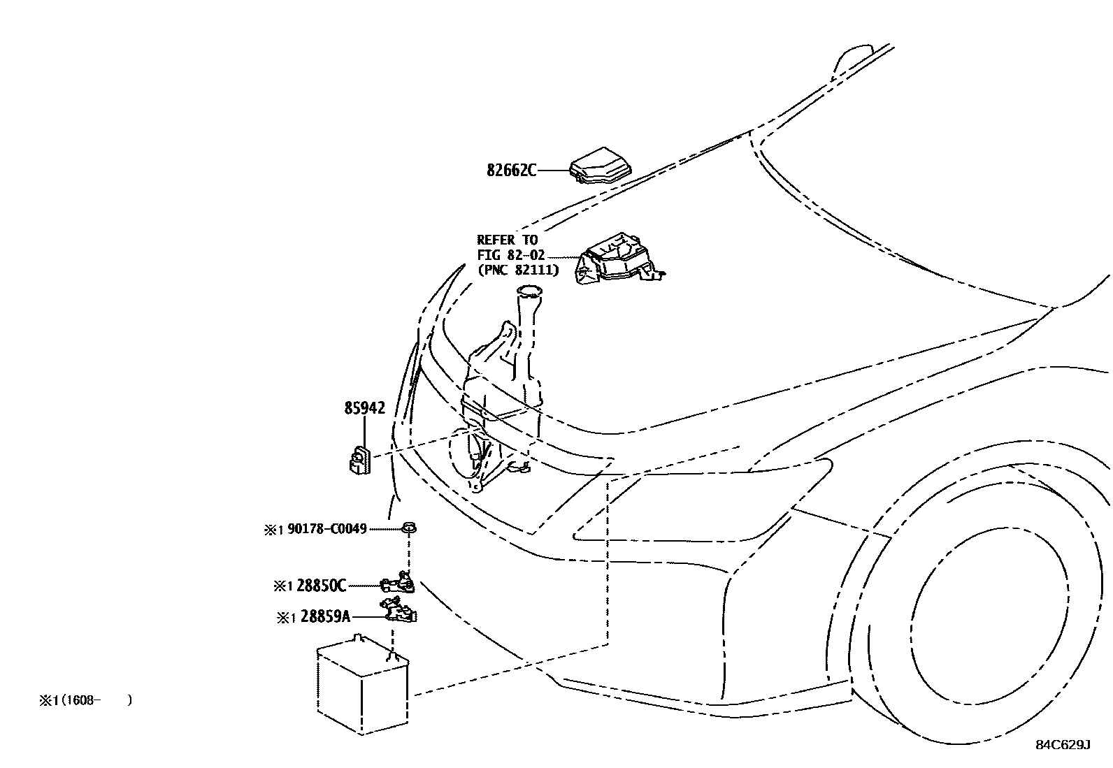 Toyota CAMRY 开关和继电器和ECU EPC diagram — 84C629J