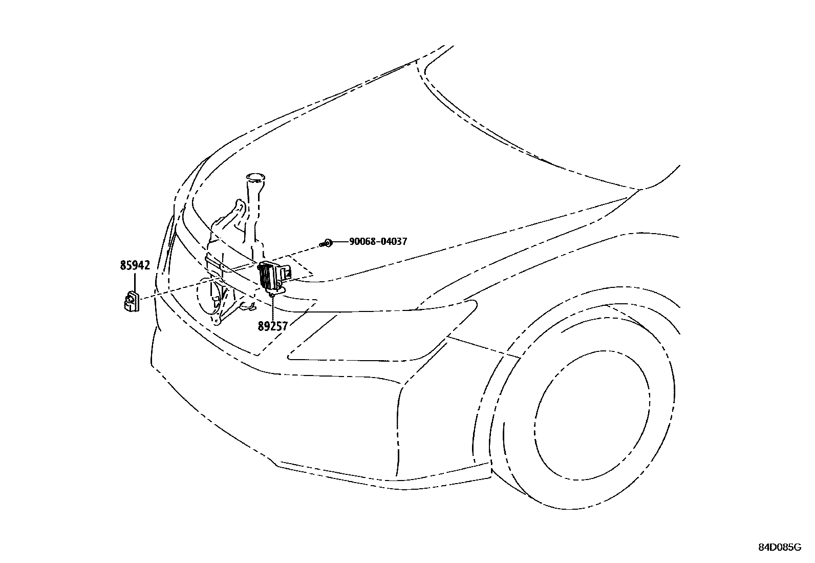 Toyota CAMRY 开关和继电器和ECU EPC diagram — 84D085G