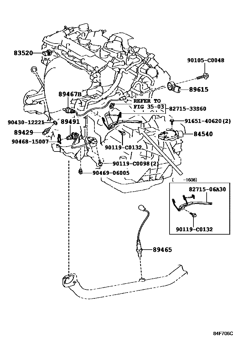 Toyota CAMRY 开关和继电器和ECU EPC diagram — 84F706C