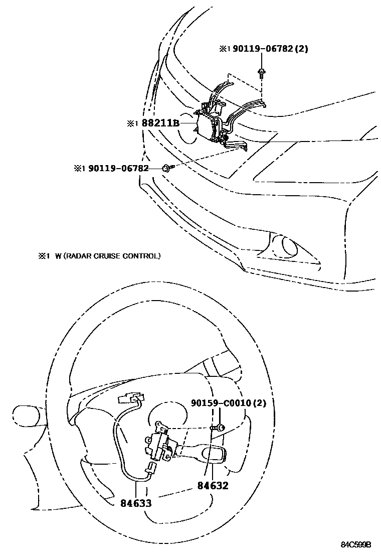 Toyota CAMRY 巡航控制(自动行驶) EPC diagram — 84C599B