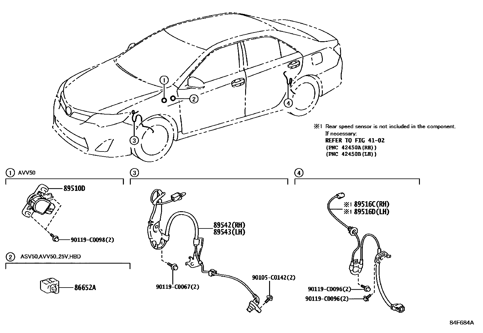 Toyota CAMRY ABS 和 VSC EPC diagram — 84F684A