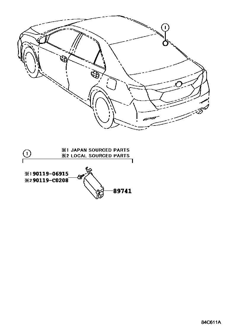 Toyota CAMRY 遥控门锁 EPC diagram — 84C611A