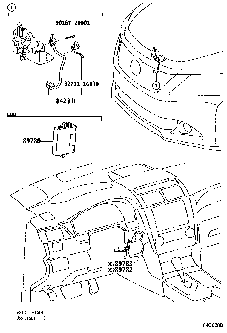 Toyota CAMRY 防盗装置 EPC diagram — 84C608B