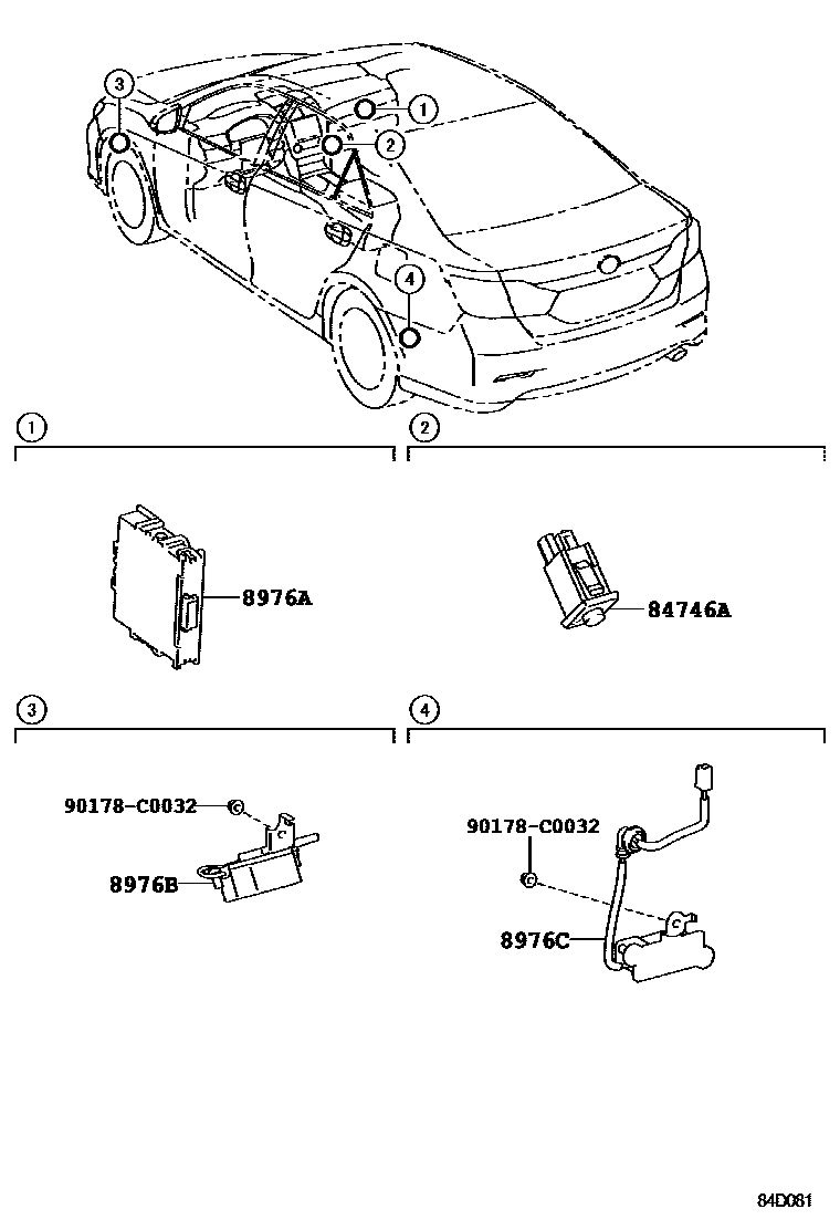 Toyota CAMRY 轮胎压力警告系统 EPC diagram — 84D081