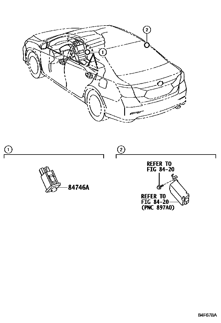 Toyota CAMRY 轮胎压力警告系统 EPC diagram — 84F678A