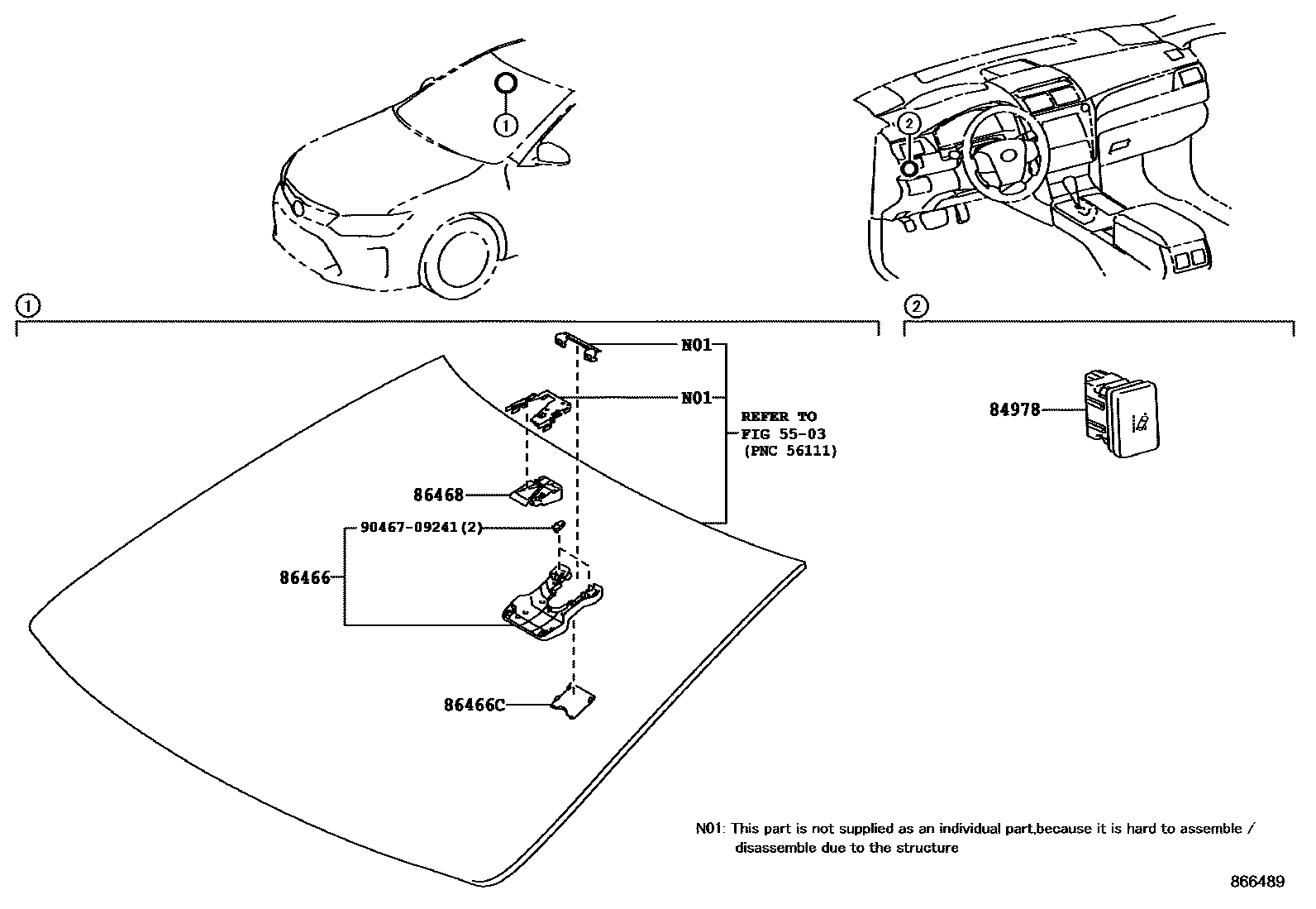 Toyota CAMRY 车道保持辅助系统 EPC diagram — 866489