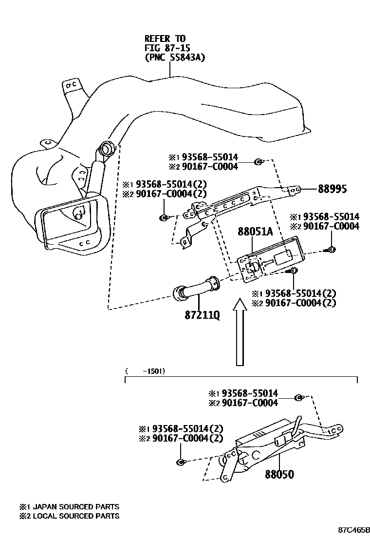 Toyota CAMRY 空气净化器或离子发生器 EPC diagram — 87C465B