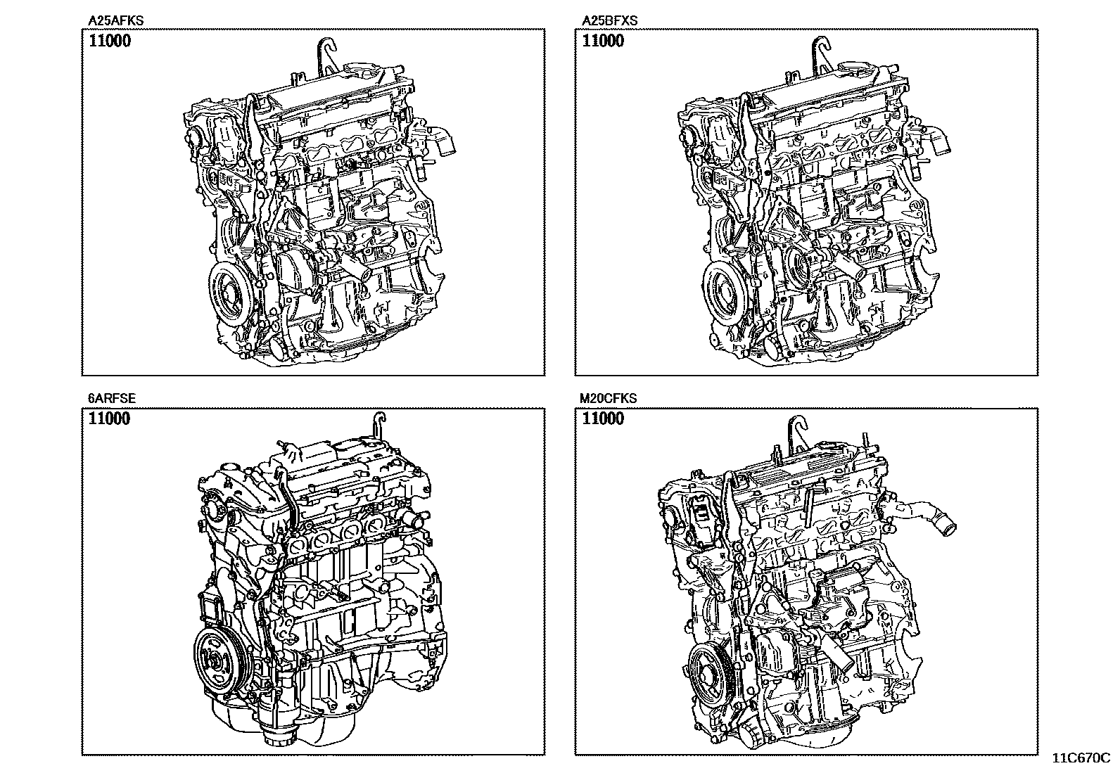 Toyota CAMRY Partial Engine Assembly EPC diagram — 11C670C