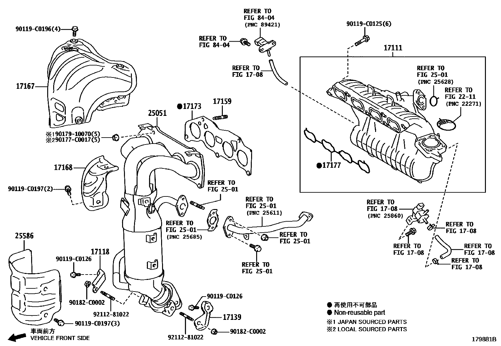 Toyota CAMRY Manifold EPC diagram — 179881B