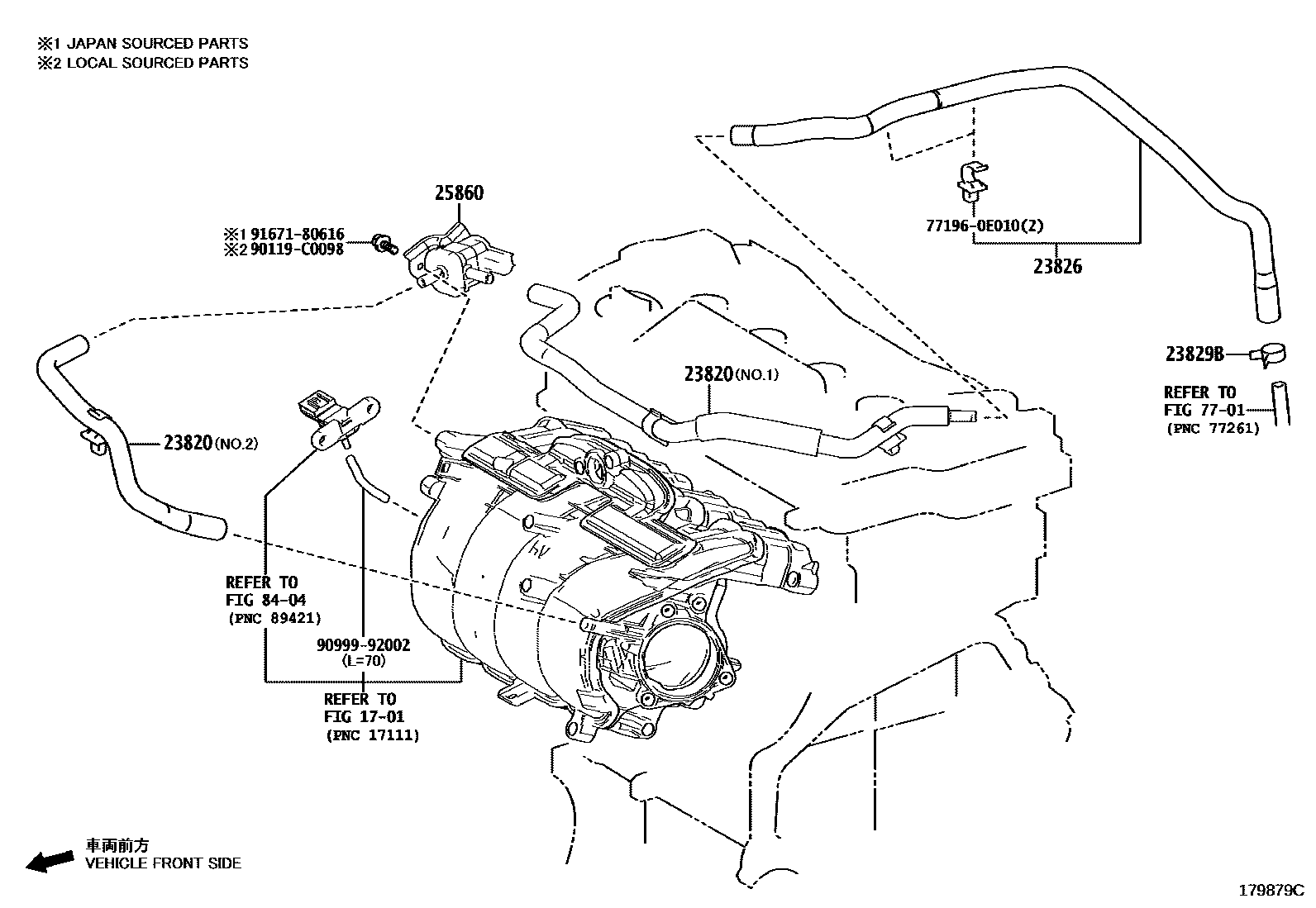 Toyota CAMRY vacuum tube EPC diagram — 179879C