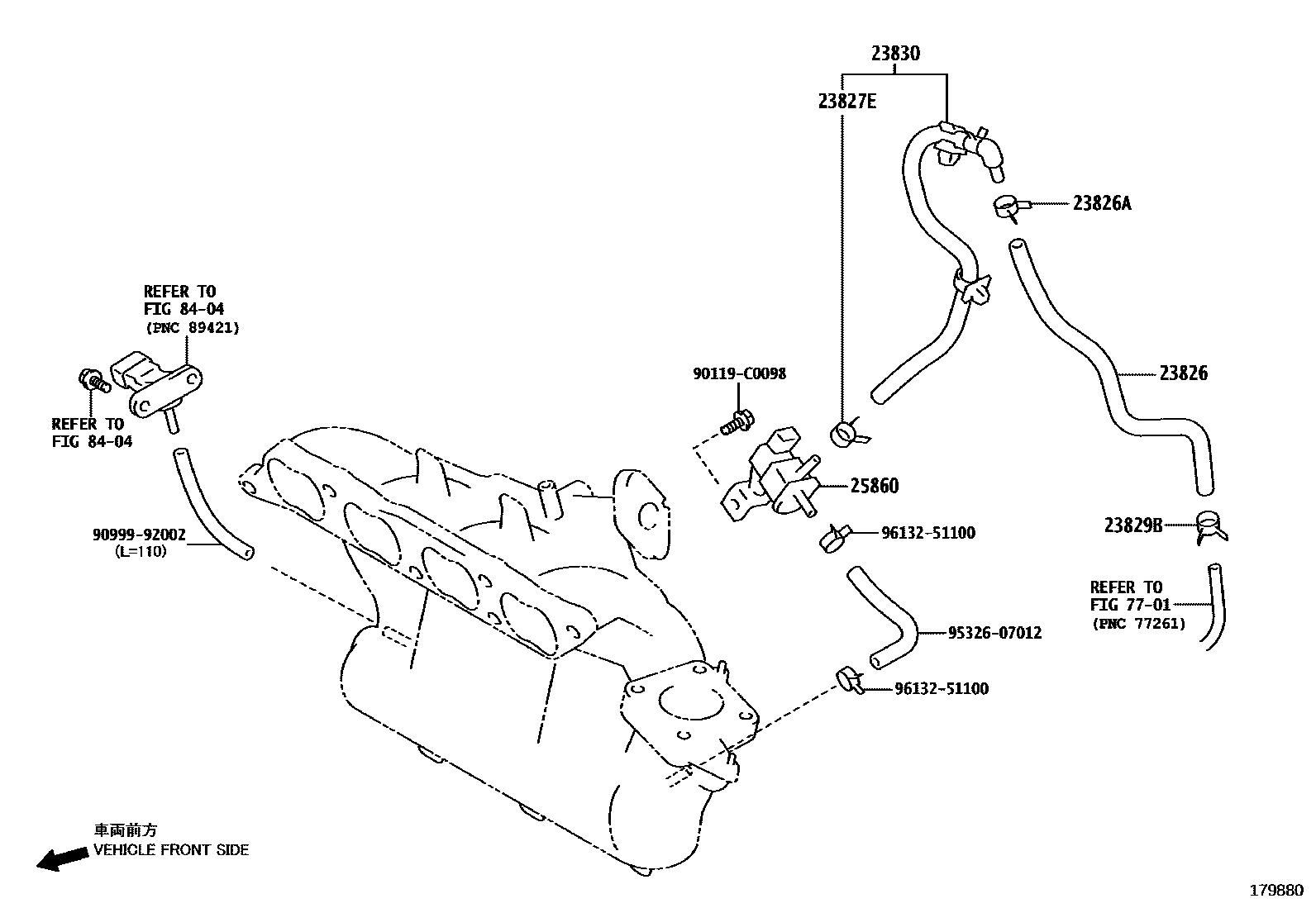 Toyota CAMRY vacuum tube EPC diagram — 179880