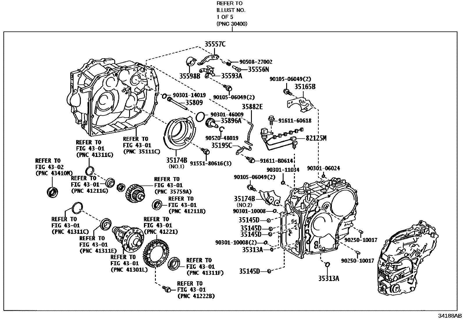 Toyota CAMRY 传动桥总成(CVT) EPC diagram — 34188AB